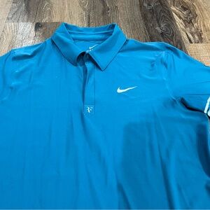 Nike Roger Federer Shirt US Open Men's Tennis Polo RF Size L 373298-461